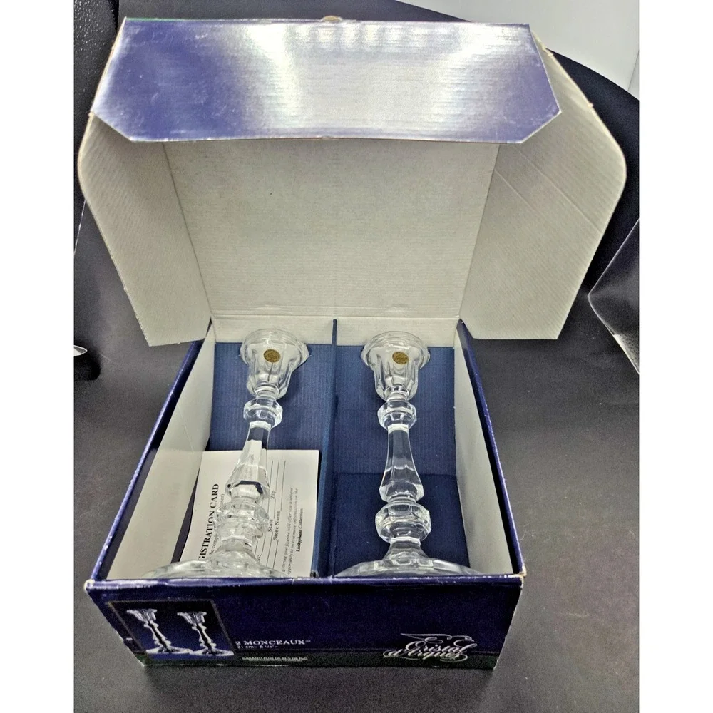 Cristal d'Arques 1991 Lead Crystal Candlestick Holders 8.25